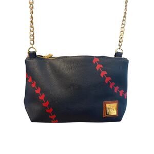 ⭐️ STL Cardinals Blue Leather Crossbody Purse W/ Gold Chain Strap MLB Baseball